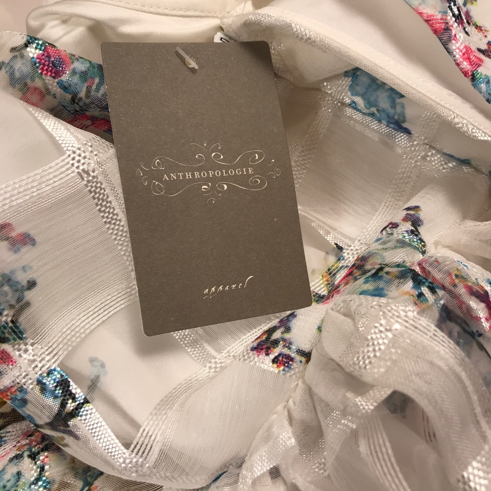Anthropologie Maeve Ivory Garden Floral Dress NWT - Picture 4 of 8